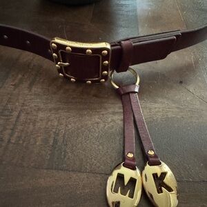 Michael Kors Gold Brown Belt Bag with MK Charms